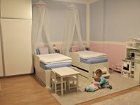 bílé postele lamino před | Dětské pokoje Brno